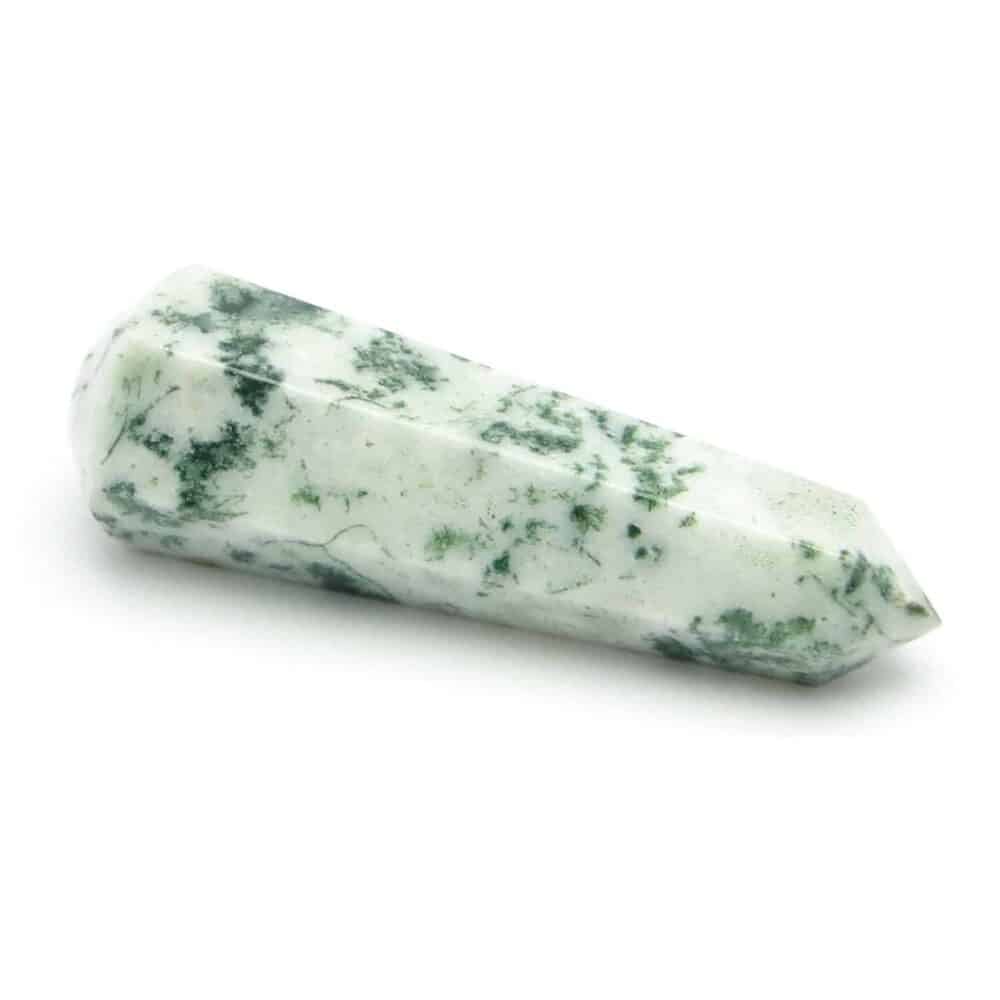 Nature's Crest - Tree Agate Healing Wand Massage Stick - Tree Agate 6 Fac Massage 1