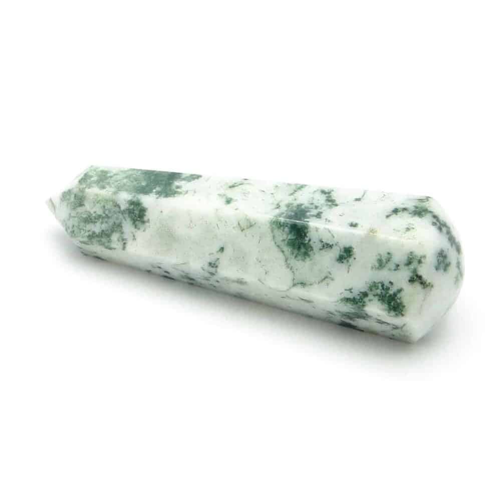 Nature's Crest - Tree Agate Healing Wand Massage Stick - Tree Agate 6 Fac Massage 2