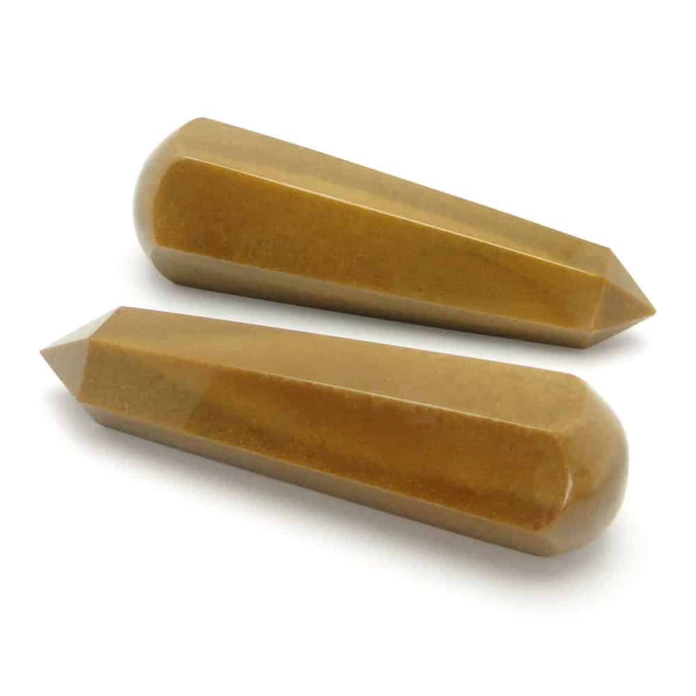 Nature's Crest - Yellow Jasper Healing Wand Massage Stick - Yellow Jasper 6 Fac Massage Multiple