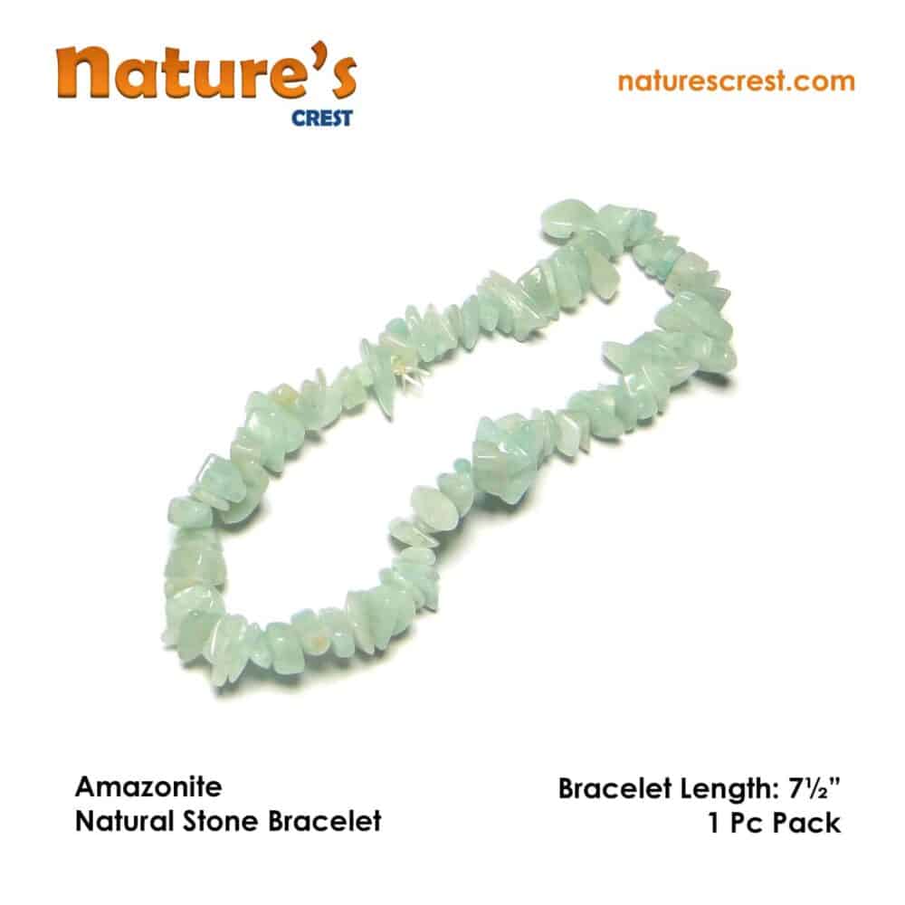 Nature's Crest - Amazonite Chip Beads - Amazonite Natural Stone Bracelet Vector