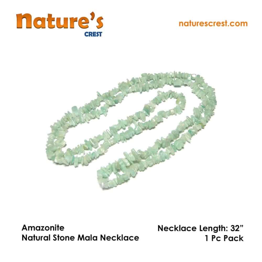 Nature's Crest - Amazonite Chip Beads - Amazonite Natural Stone Necklace 32 Vector