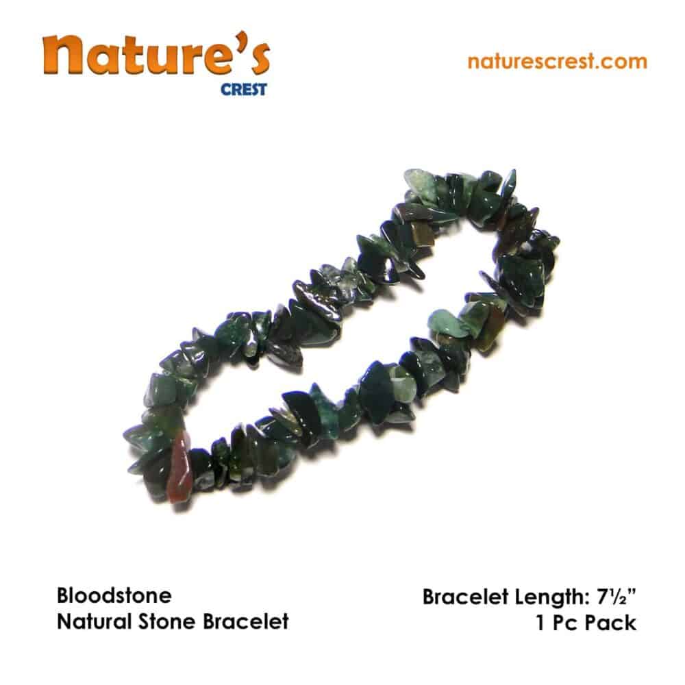 Nature's Crest - Bloodstone Chip Beads - Bloodstone Natural Stone Bracelet Vector