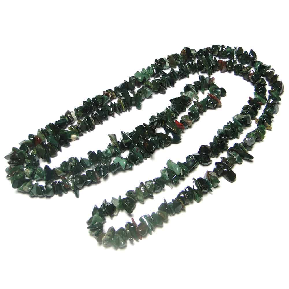 Nature's Crest - Bloodstone Chip Beads - Bloodstone Natural Stone Necklace 32