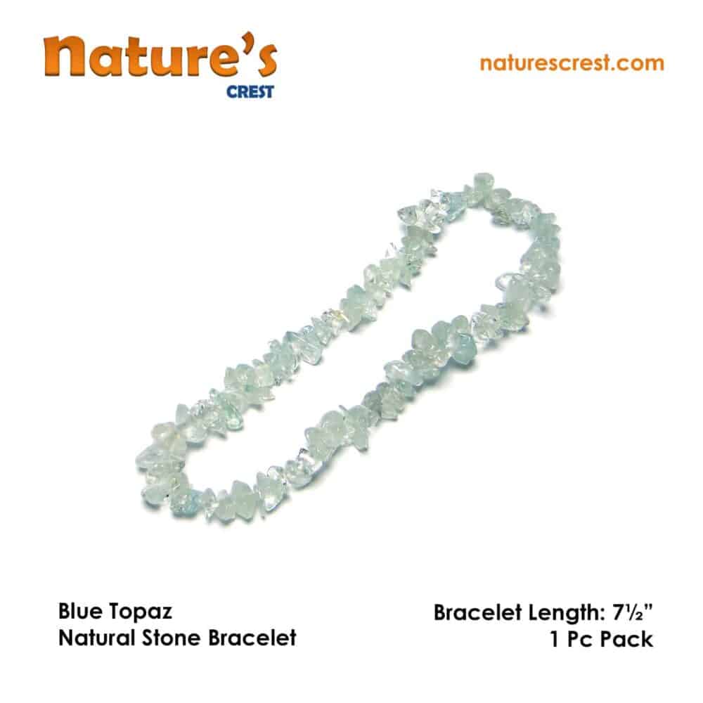 Nature's Crest - Blue Topaz Chip Beads - Blue Topaz Natural Stone Bracelet Vector