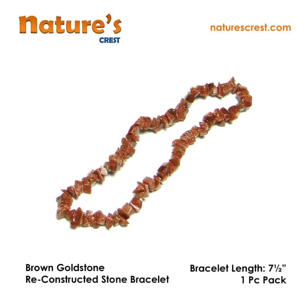 Nature's Crest - Brown Goldstone Re-Constructed Stone Chip Beads - Brown Goldstone Re Constructed Stone Bracelet Vector