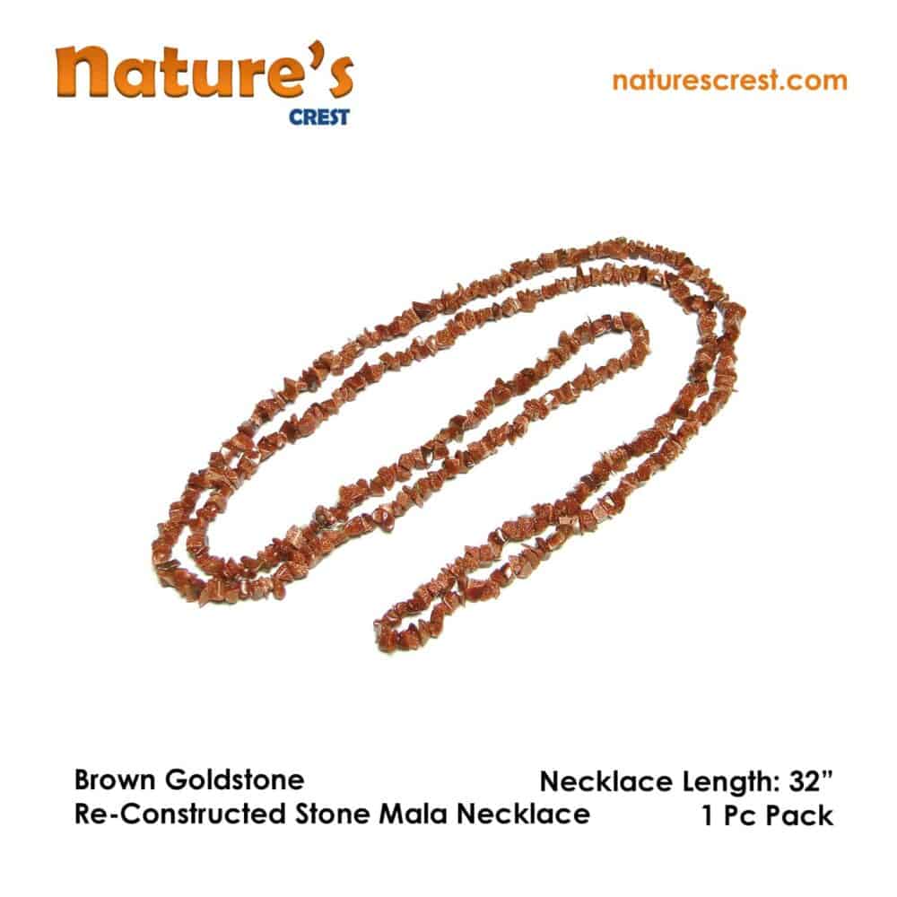 Nature's Crest - Brown Goldstone Re-Constructed Stone Chip Beads - Brown Goldstone Re Constructed Stone Necklace 32 Vector