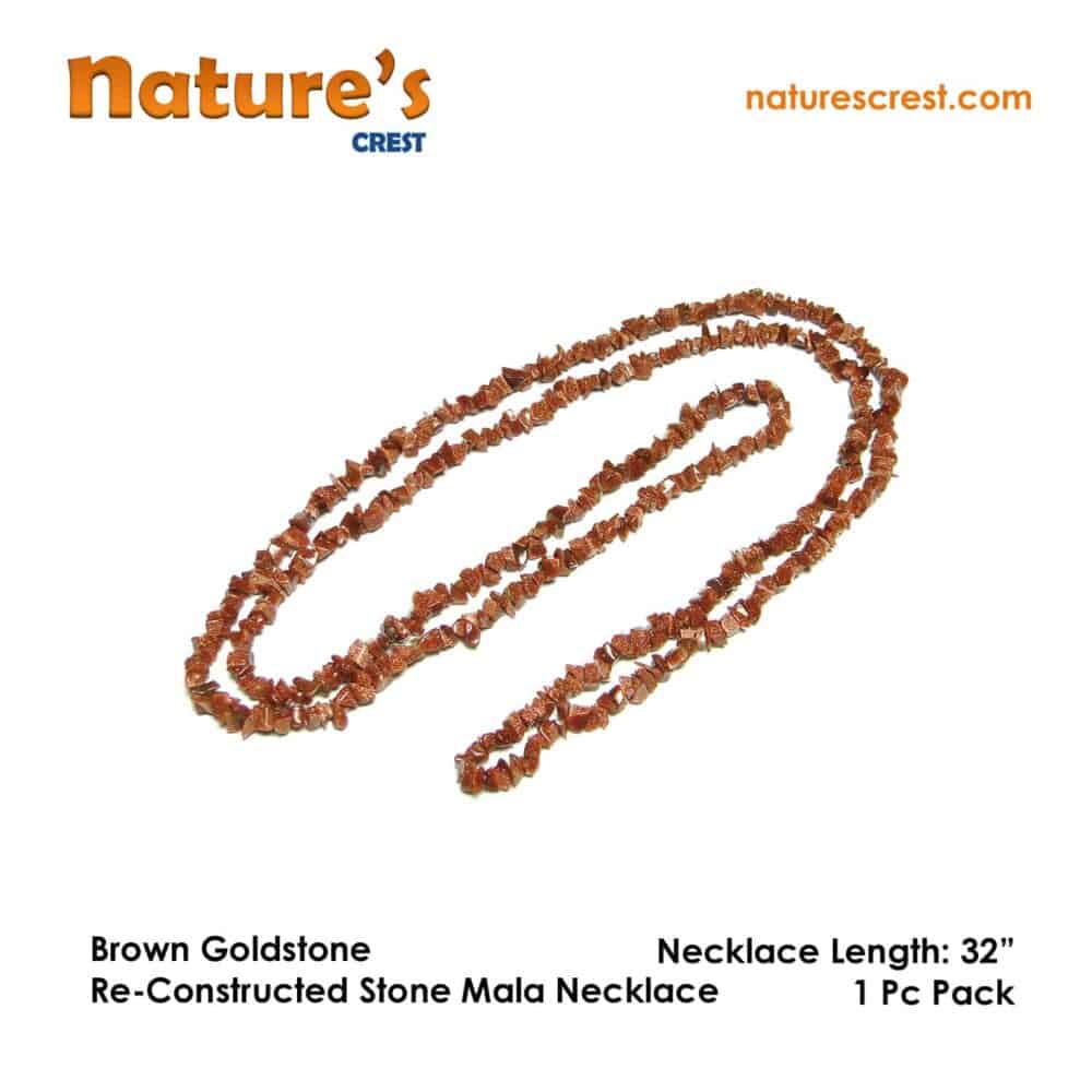 Brown Goldstone Re-Constructed Stone Chip Beads - Image 5