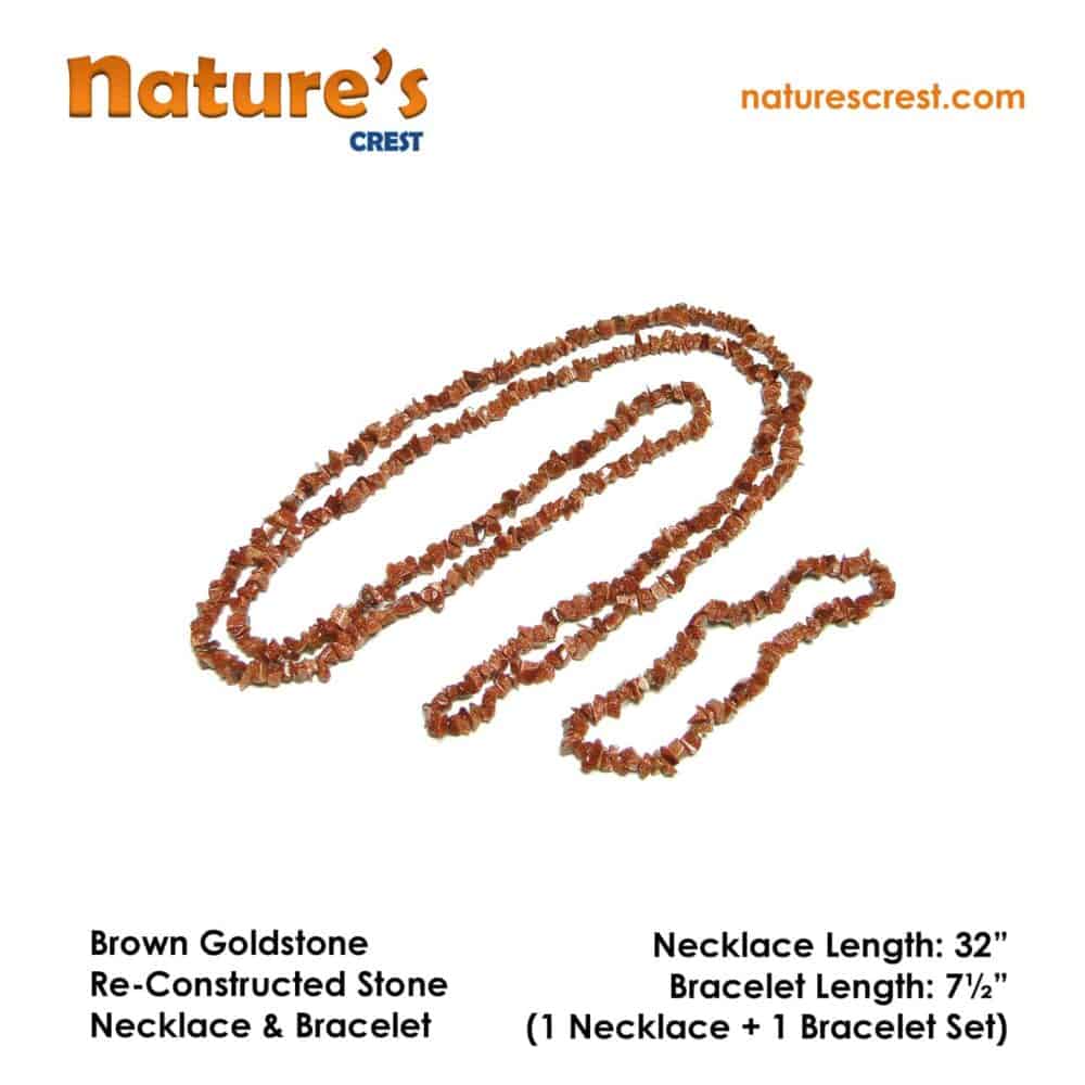 Brown Goldstone Re-Constructed Stone Chip Beads - Image 6