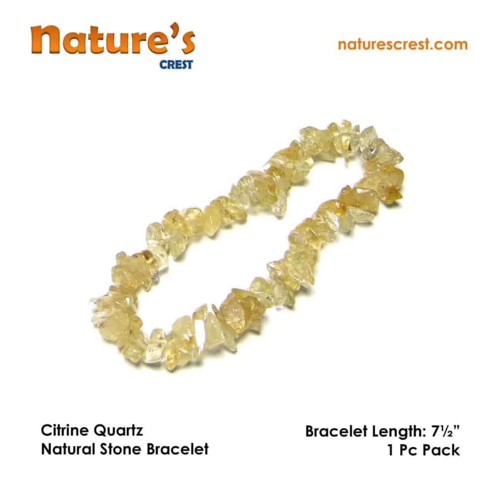 Nature's Crest - Citrine Chip Beads - Citrine Natural Stone Bracelet Vector
