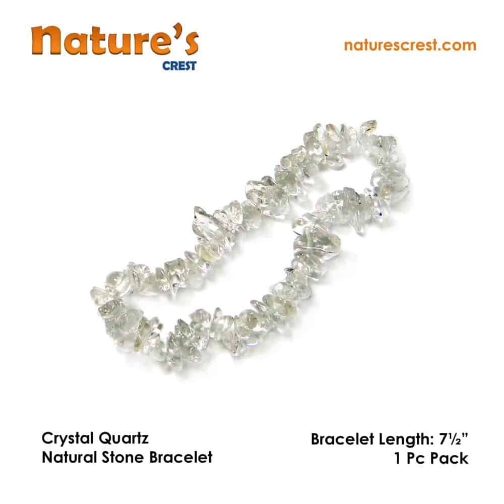 Nature's Crest - Crystal Quartz Chip Beads - Crystal Quartz Natural Stone Bracelet Vector