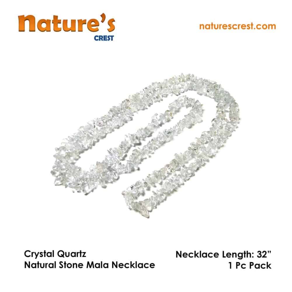 Nature's Crest - Crystal Quartz Chip Beads - Crystal Quartz Natural Stone Necklace 32 Vector