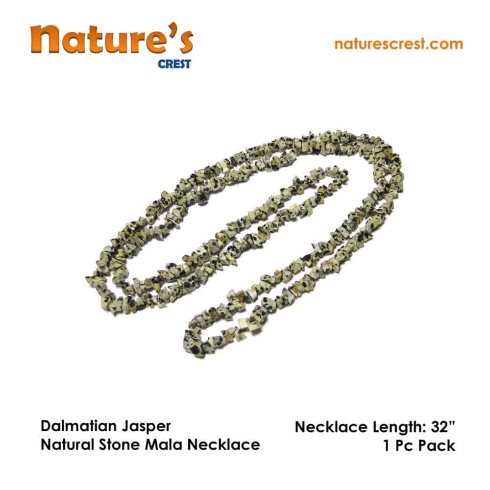 Nature's Crest - Dalmatian Jasper Chip Beads - Dalmatian Jasper Natural Stone Necklace 32 Vector