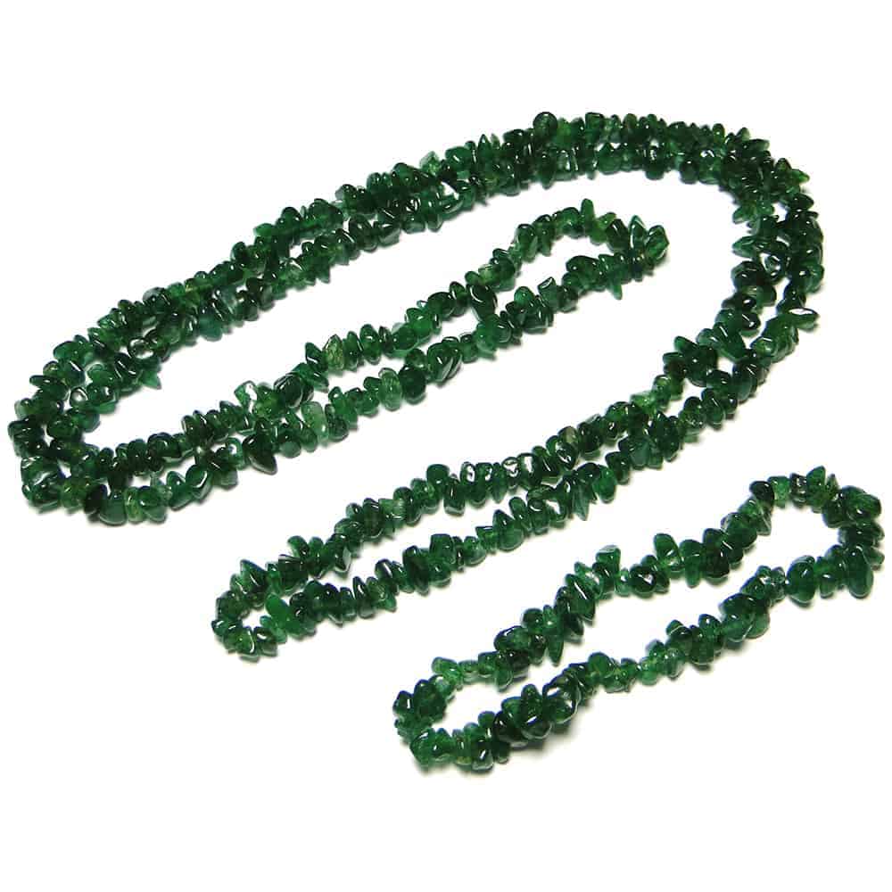 Nature's Crest - Green Aventurine Dark Chip Beads - Green Aventurine Dark Natural Stone Necklace Bracelet Set