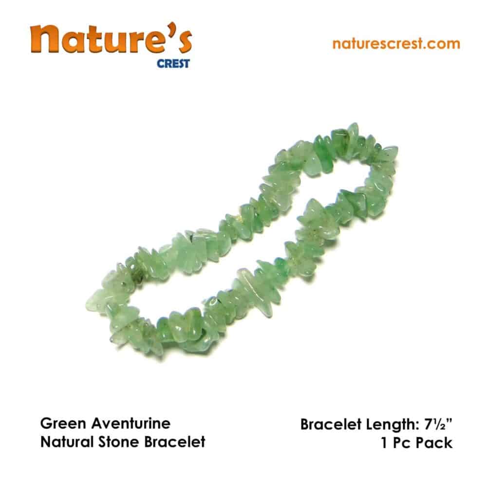 Nature's Crest - Green Aventurine Chip Beads - Green Aventurine Natural Stone Bracelet Vector
