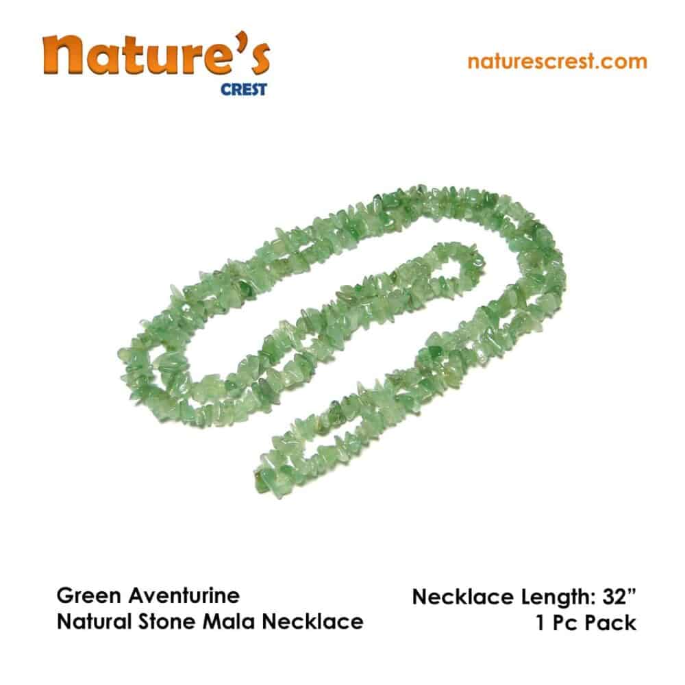 Nature's Crest - Green Aventurine Chip Beads - Green Aventurine Natural Stone Necklace 32 Vector