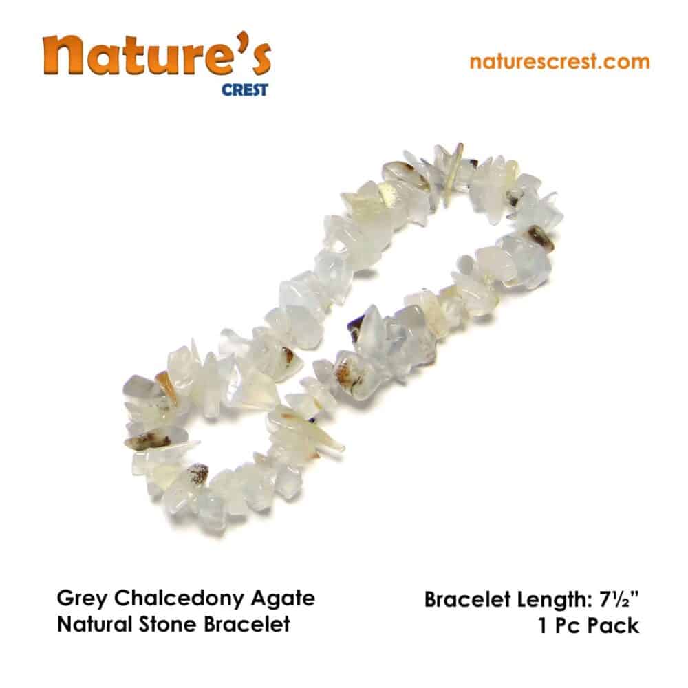 Grey Chalcedony Agate Chip Beads - Image 4