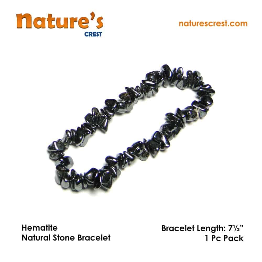Nature's Crest - Hematite Chip Beads - Hematite Natural Stone Bracelet Vector