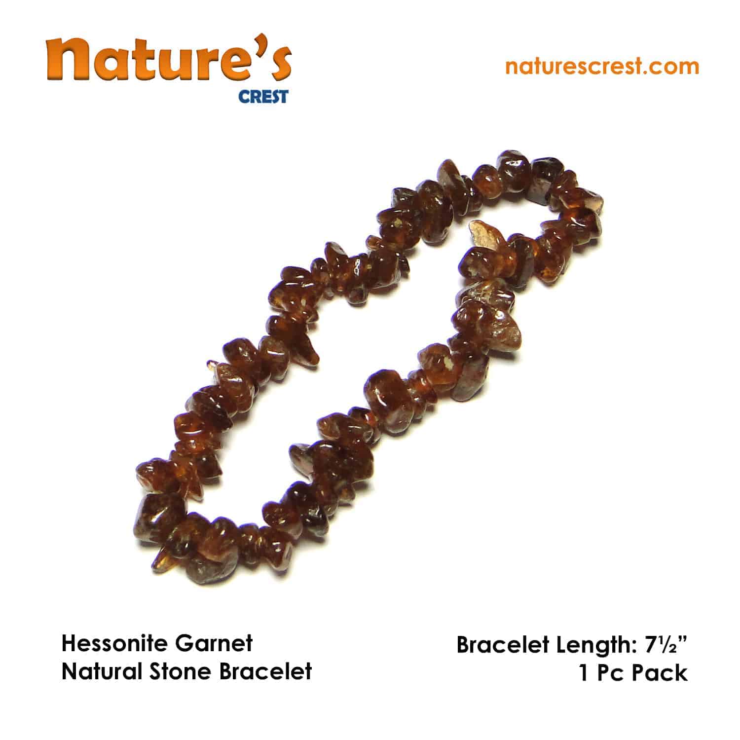 7.5 Chip Bracelet Hessonite Garnet (1 Piece) NETT from Rockshop Wholesale