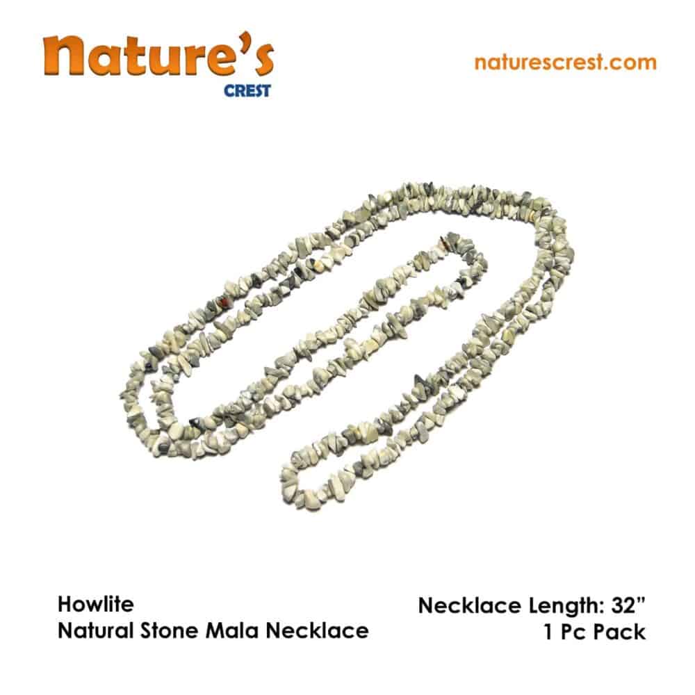 Nature's Crest - Howlite Chip Beads - Howlite Natural Stone Necklace 32 Vector