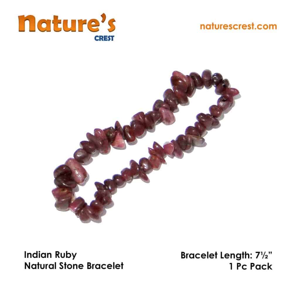 Nature's Crest - Indian Ruby Chip Beads - Indian Ruby Natural Stone Bracelet Vector
