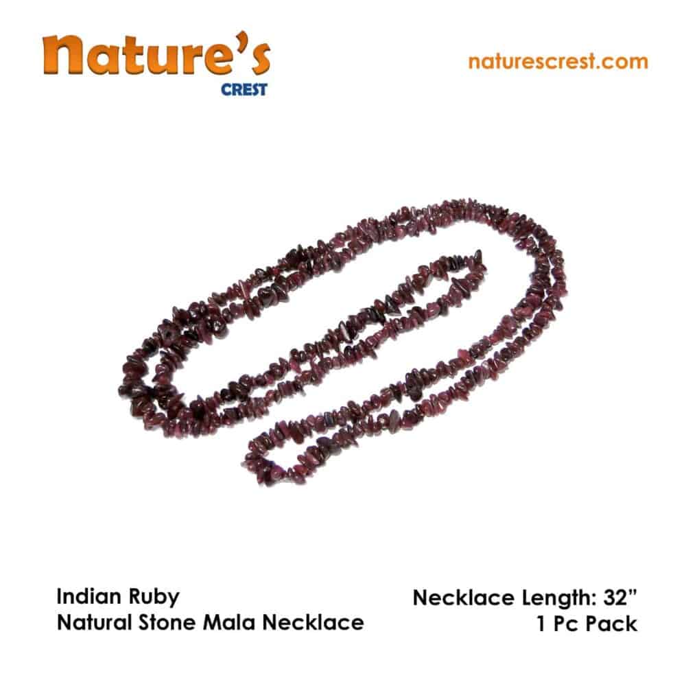 Nature's Crest - Indian Ruby Chip Beads - Indian Ruby Natural Stone Necklace 32 Vector