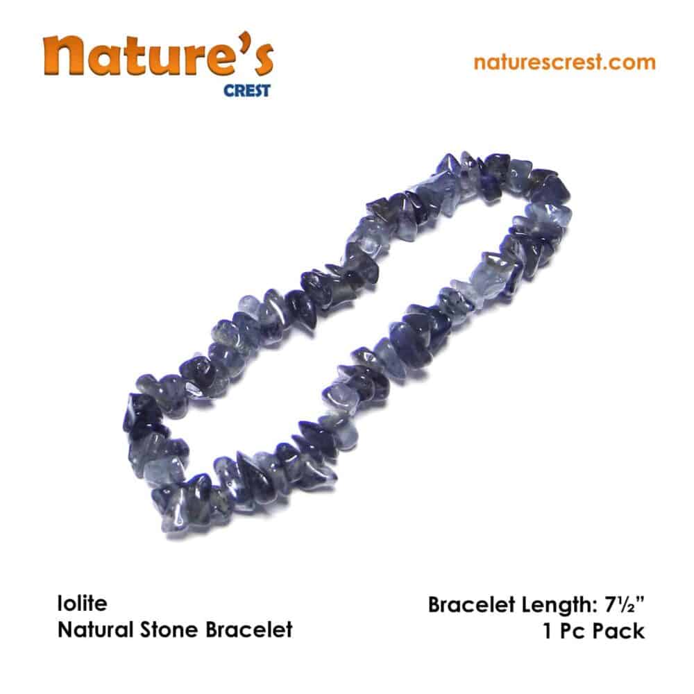 Nature's Crest - Iolite Chip Beads - Iolite Natural Stone Bracelet Vector