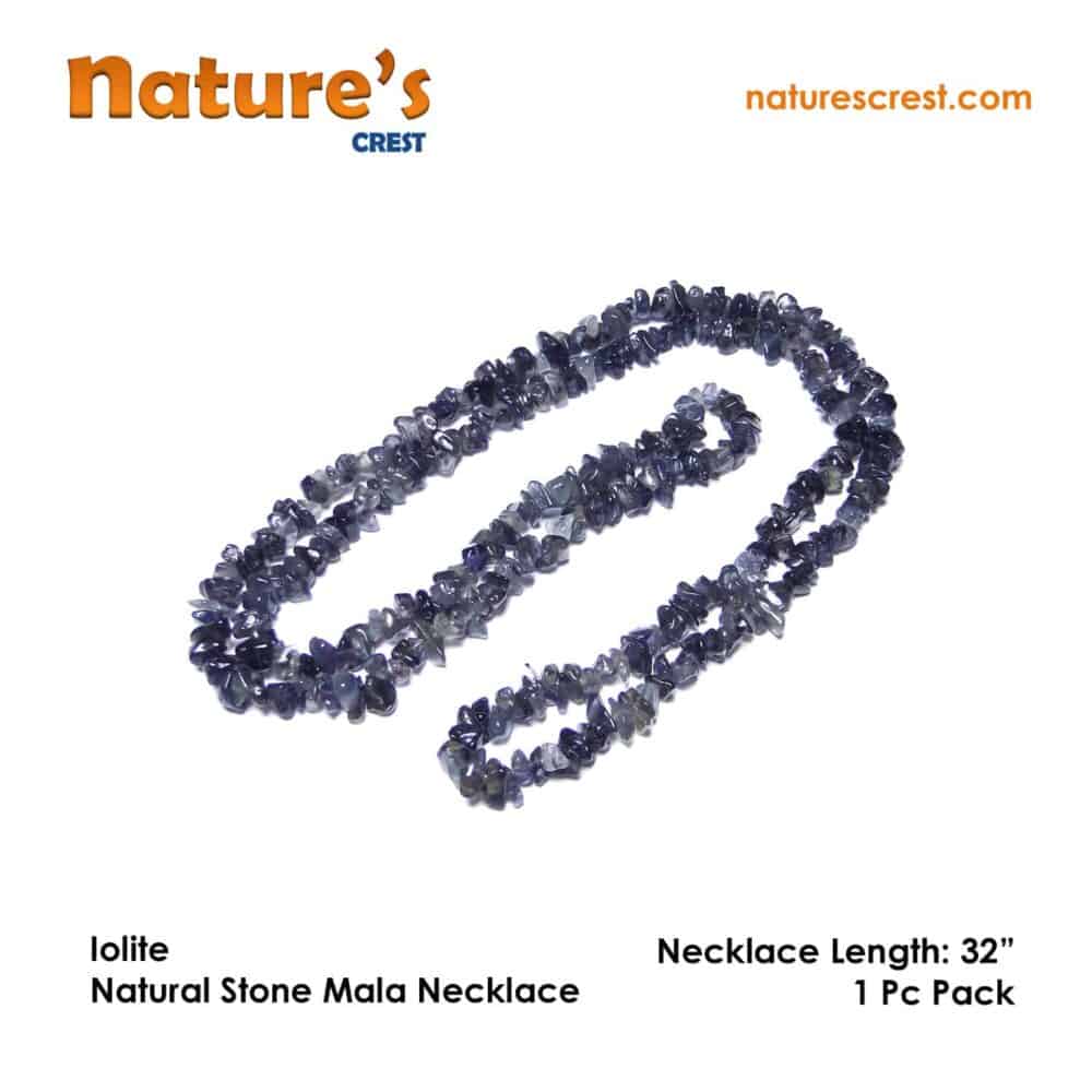 Nature's Crest - Iolite Chip Beads - Iolite Natural Stone Necklace 32 Vector