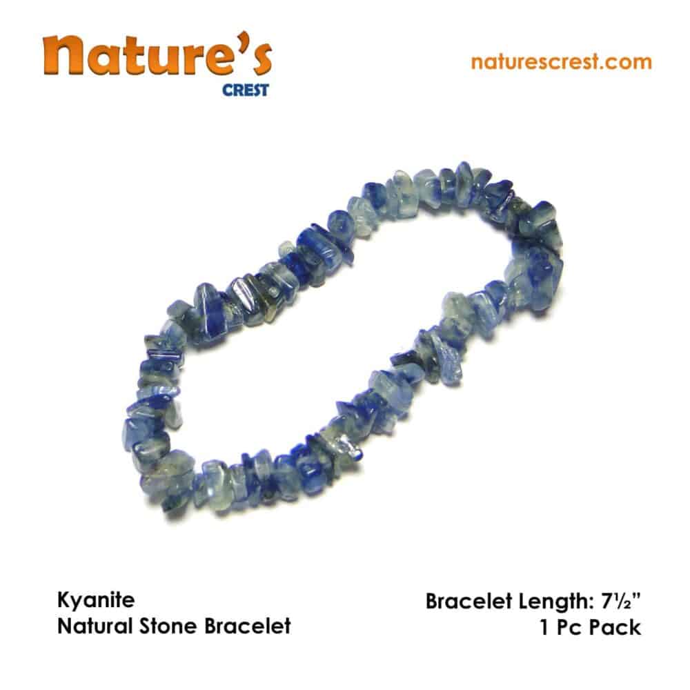 Nature's Crest - Kyanite Chip Beads - Kyanite Natural Stone Bracelet Vector