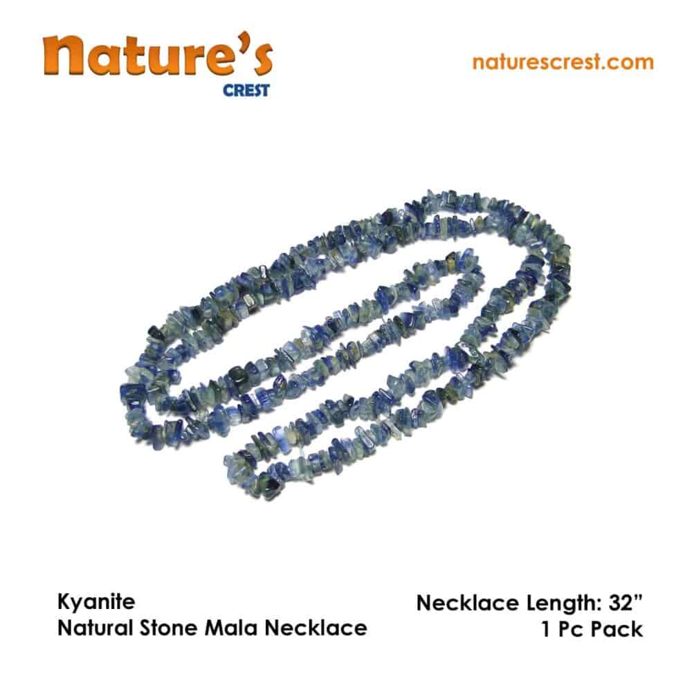 Nature's Crest - Kyanite Chip Beads - Kyanite Natural Stone Necklace 32 Vector