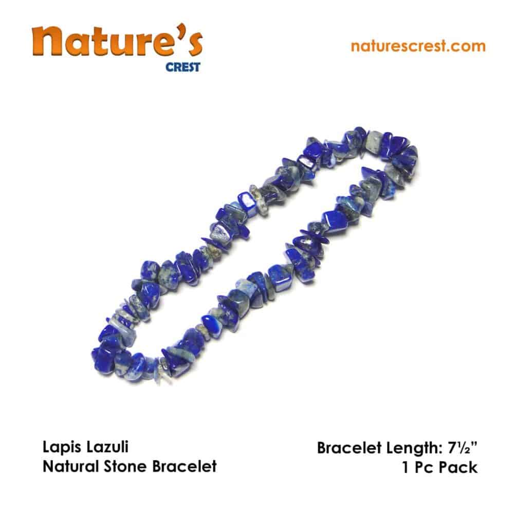 Nature's Crest - Lapis Lazuli Chip Beads - Lapis Lazuli Natural Stone Bracelet Vector