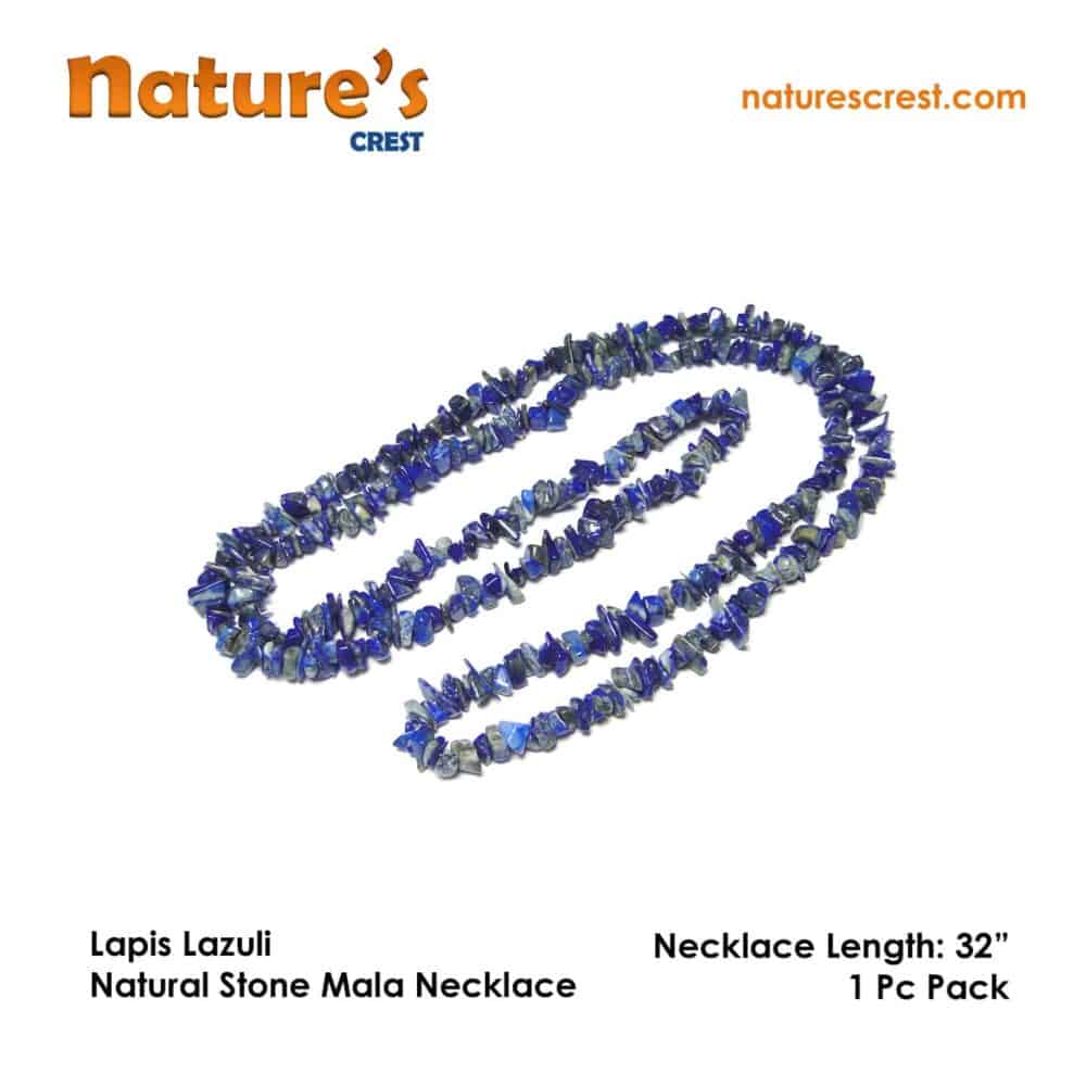 Nature's Crest - Lapis Lazuli Chip Beads - Lapis Lazuli Natural Stone Necklace 32 Vector