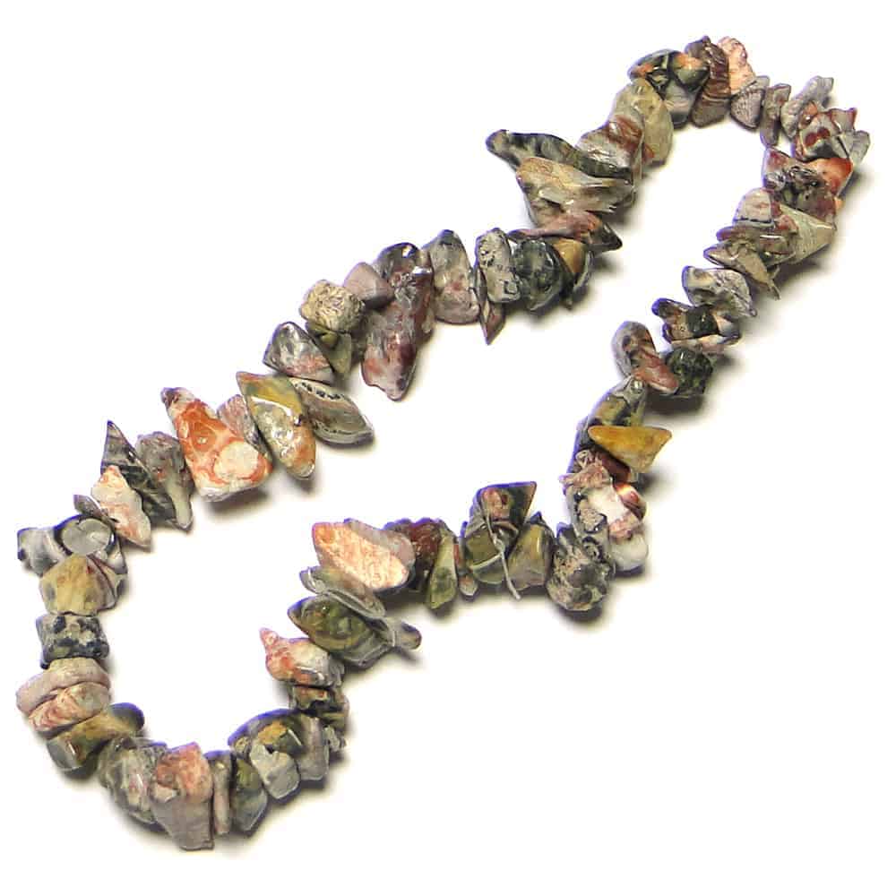 Nature's Crest - Leopardskin Jasper Chip Beads - Leopardskin Jasper Natural Stone Bracelet