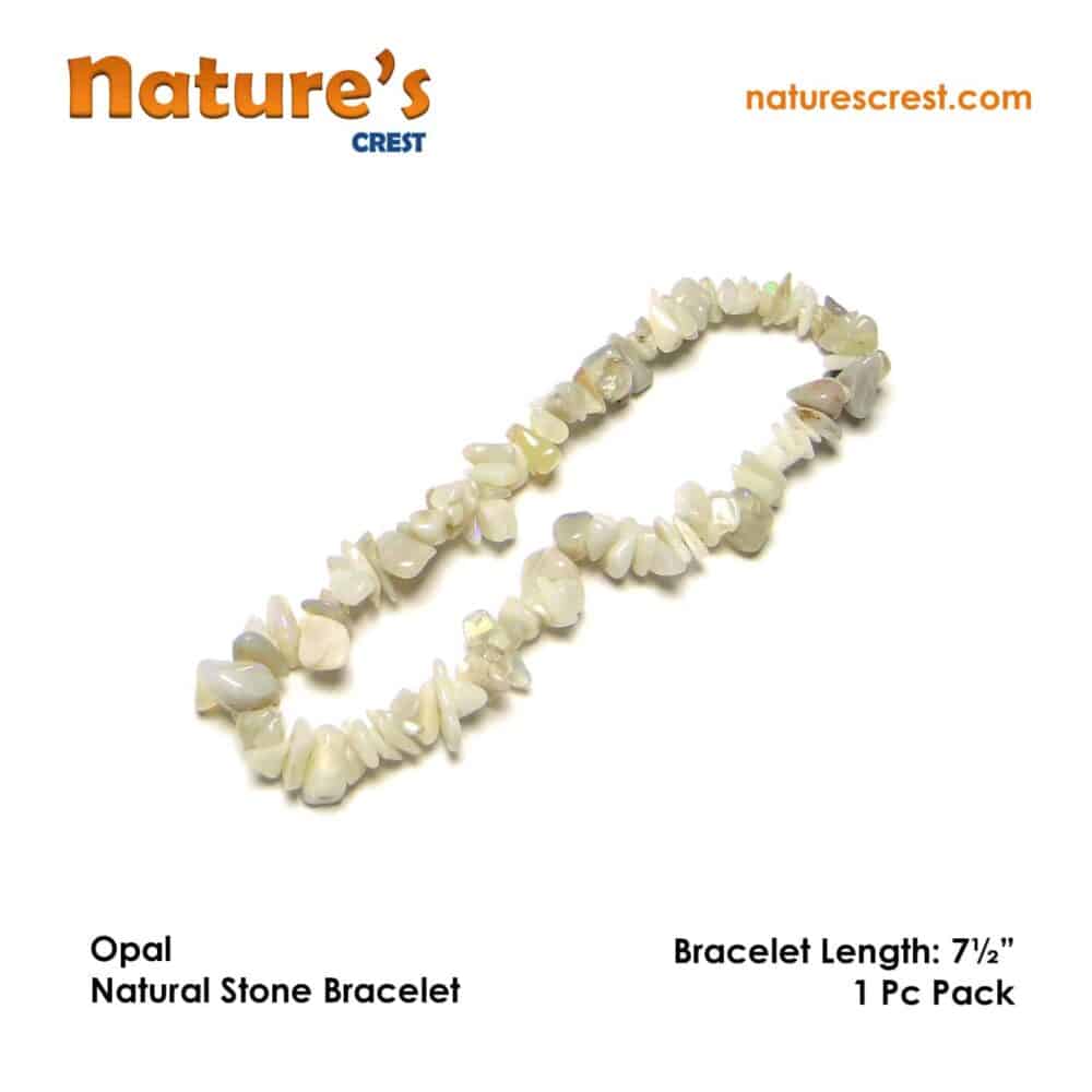 Nature's Crest - Opal Chip Beads - Opal Natural Stone Bracelet Vector