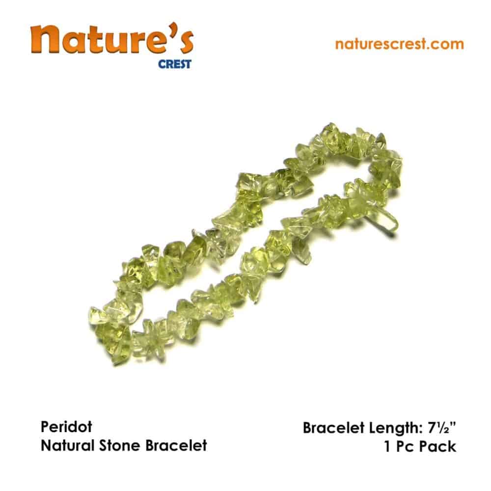 Nature's Crest - Peridot Chip Beads - Peridot Natural Stone Bracelet Vector
