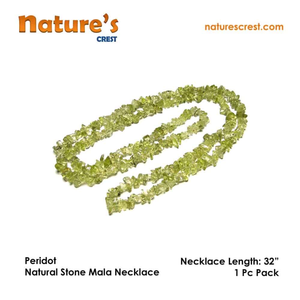 Nature's Crest - Peridot Chip Beads - Peridot Natural Stone Necklace 32 Vector