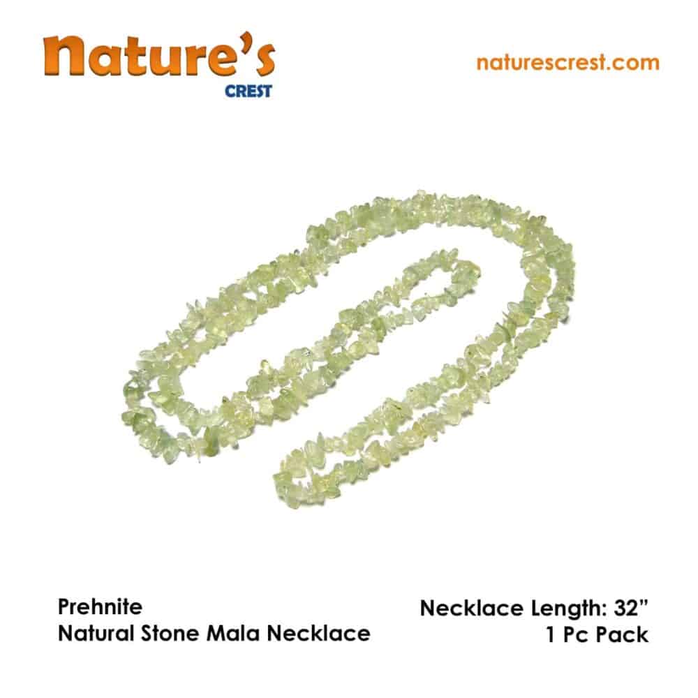 Nature's Crest - Prehnite Chip Beads - Prehnite Natural Stone Necklace 32 Vector
