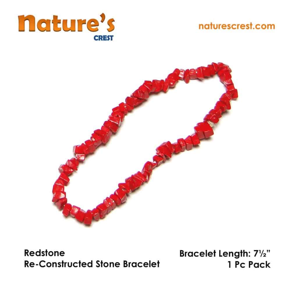 Nature's Crest - Redstone Re-Constructed Stone Chip Beads - Redstone Re Constructed Stone Bracelet Vector