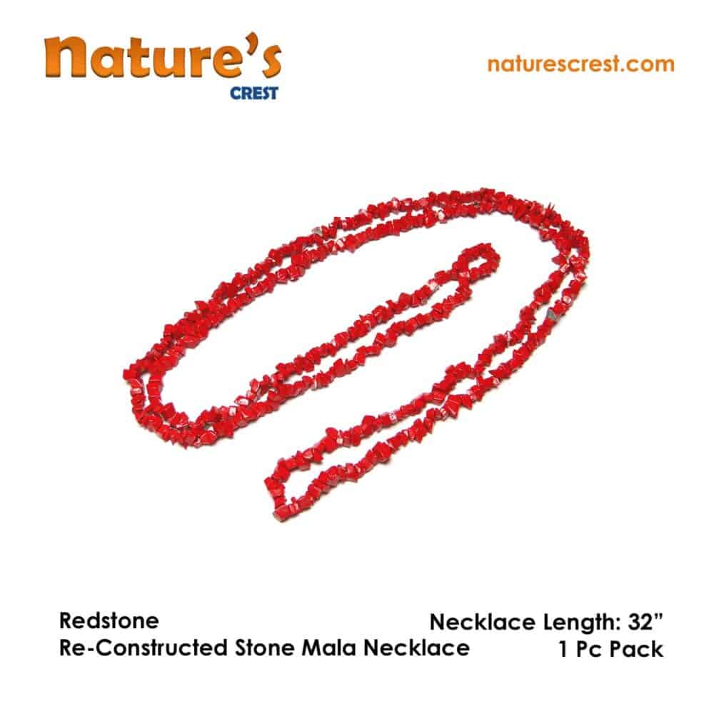 Nature's Crest - Redstone Re-Constructed Stone Chip Beads - Redstone Re Constructed Stone Necklace 32 Vector