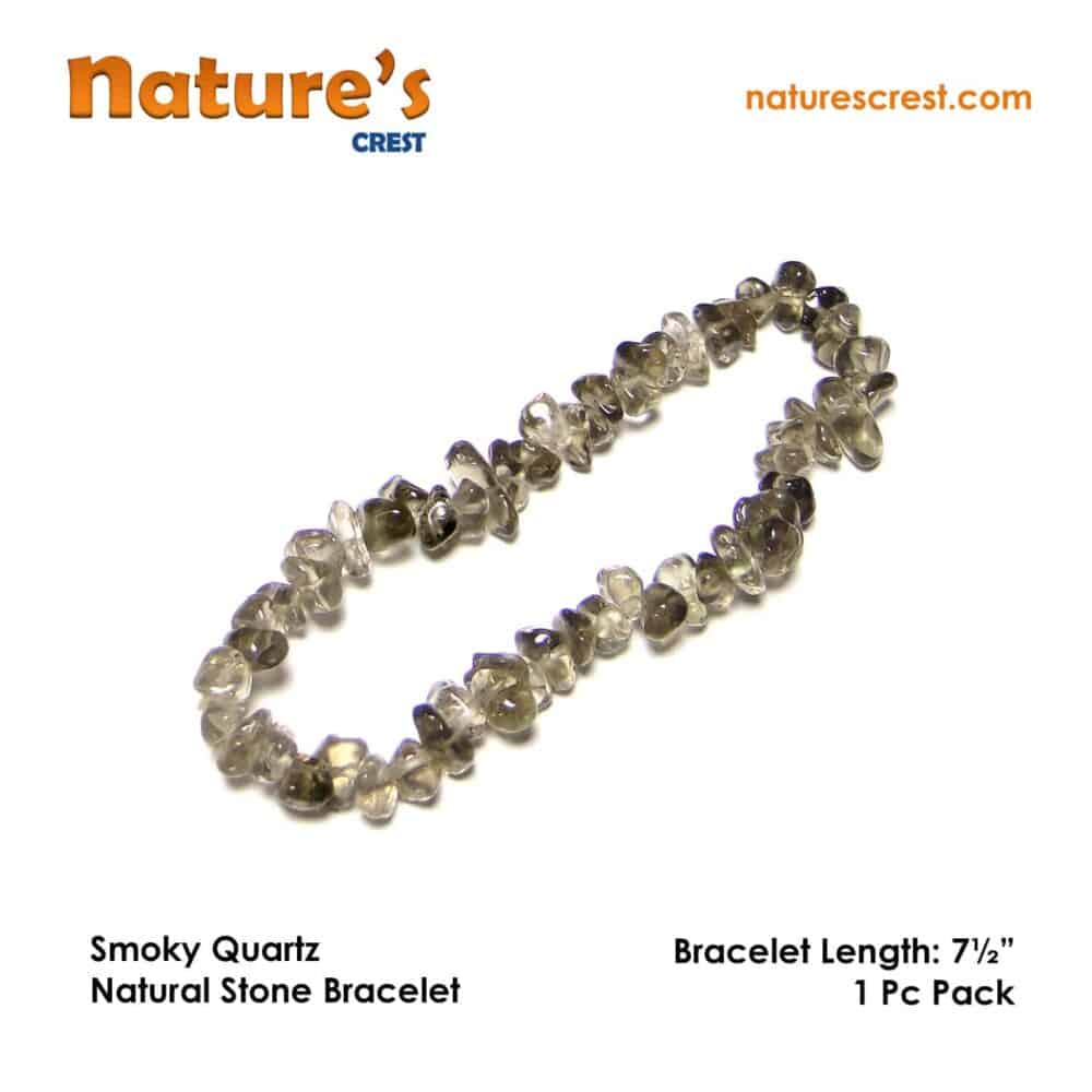Nature's Crest - Smoky Quartz Chip Beads - Smoky Quartz Natural Stone Bracelet Vector
