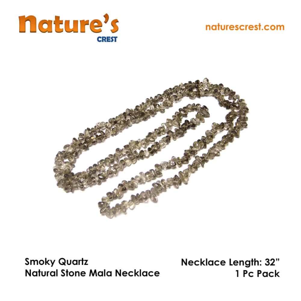 Nature's Crest - Smoky Quartz Chip Beads - Smoky Quartz Natural Stone Necklace 32 Vector