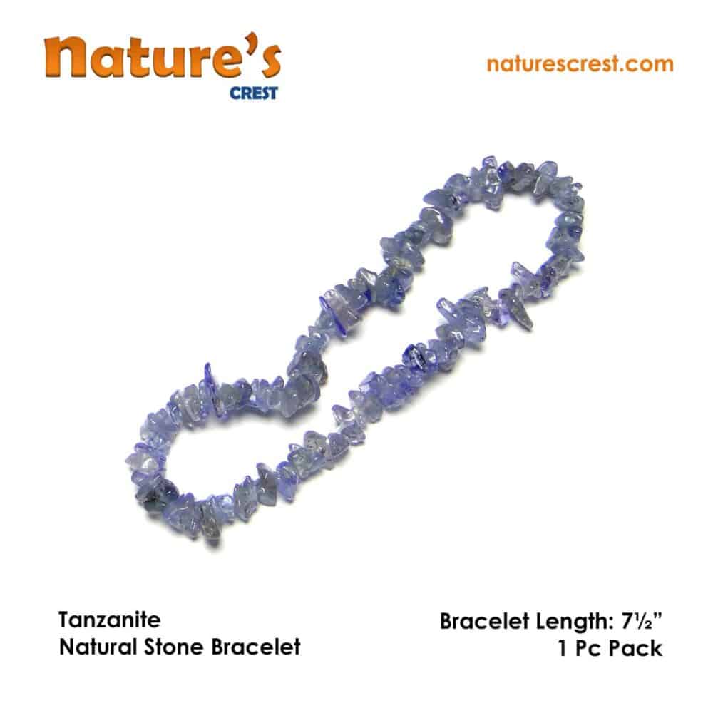 Nature's Crest - Tanzanite Chip Beads - Tanzanite Natural Stone Bracelet Vector