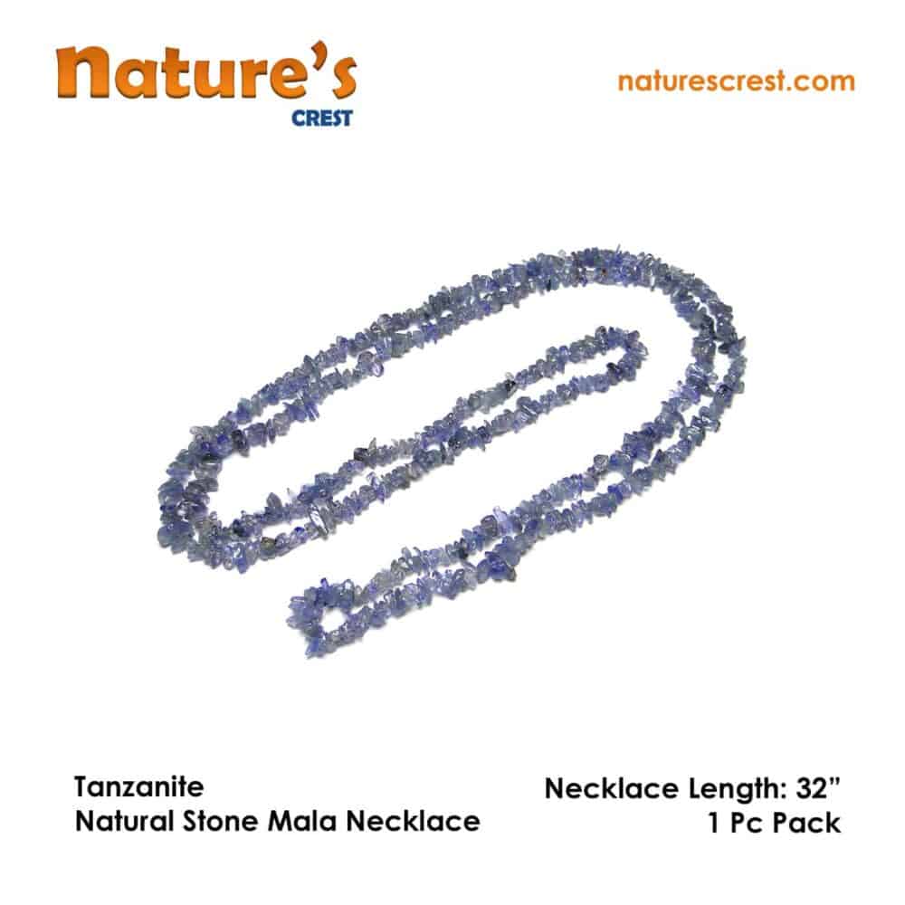 Nature's Crest - Tanzanite Chip Beads - Tanzanite Natural Stone Necklace 32 Vector