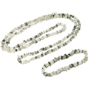 Tourmalinated Quartz Chip Beads