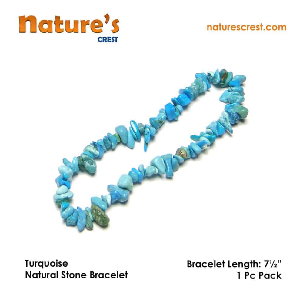 Nature's Crest - Turquoise Chip Beads - Turquoise Natural Stone Bracelet Vector