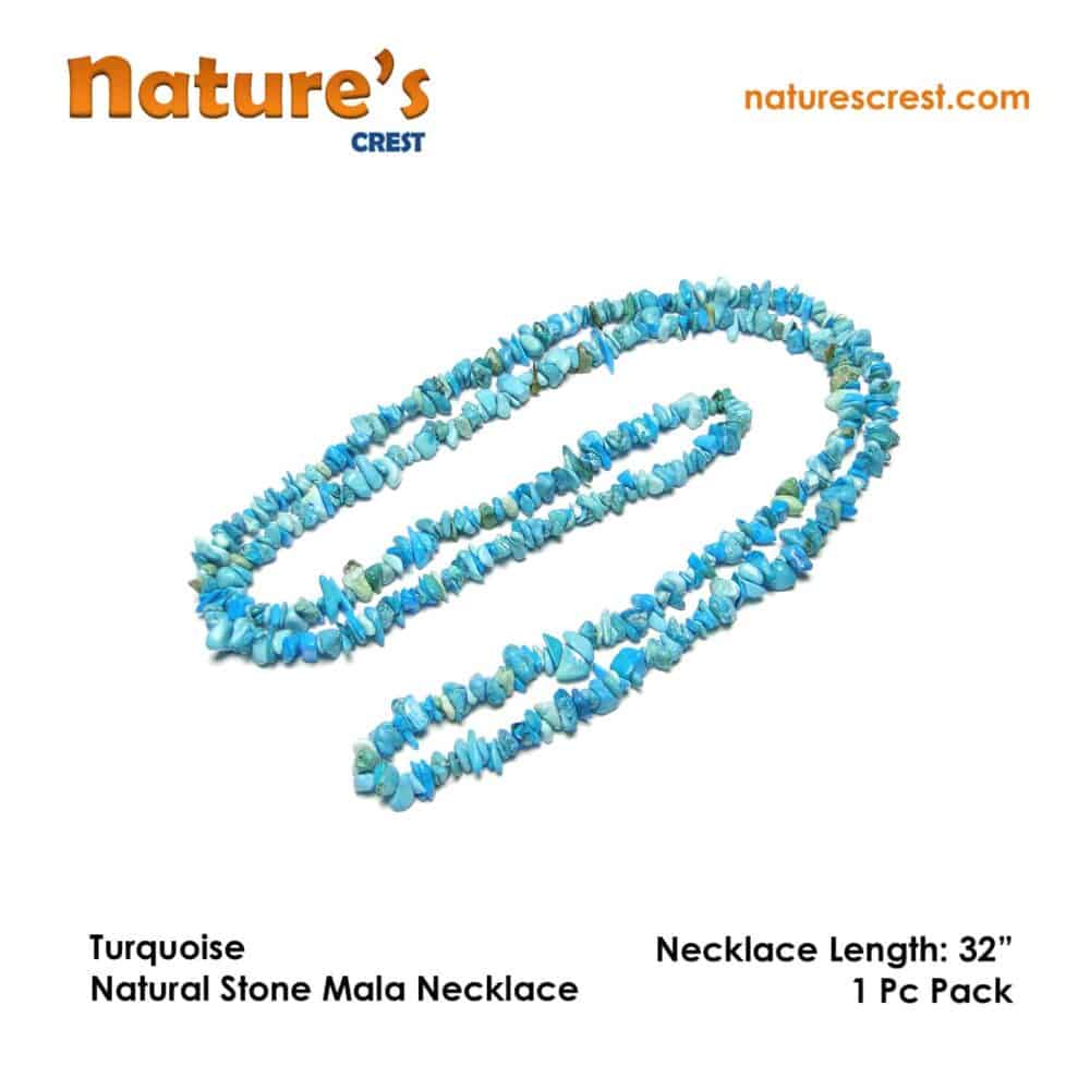 Nature's Crest - Turquoise Chip Beads - Turquoise Natural Stone Necklace 32 Vector