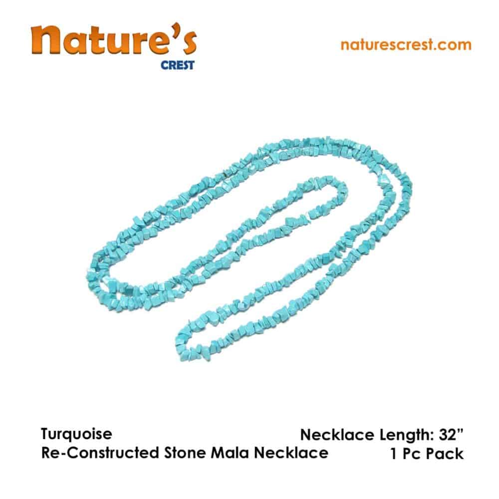 Nature's Crest - Turquoise Re-Constructed Stone Chip Beads - Turquoise Re Constructed Stone Necklace 32 Vector