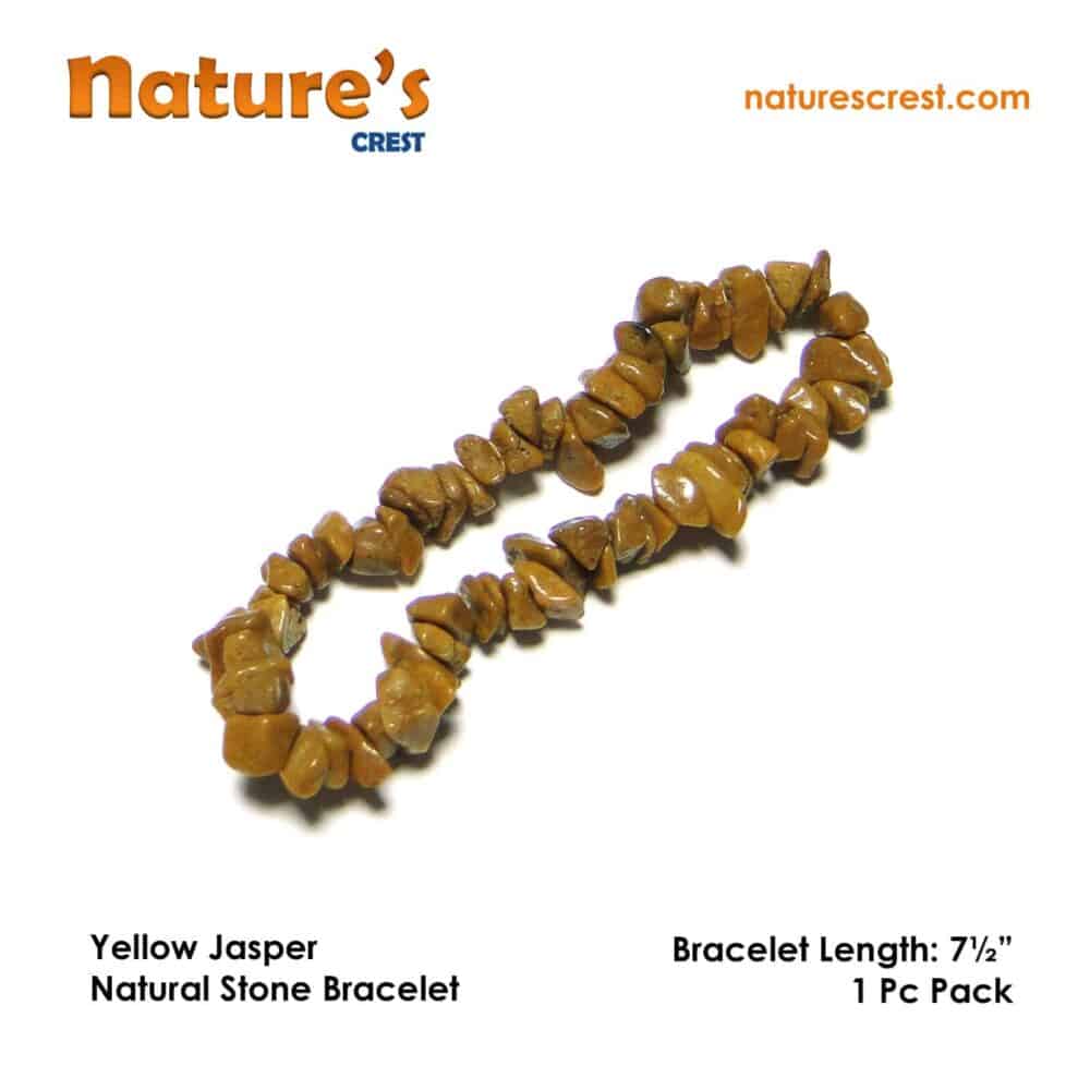 Nature's Crest - Yellow Jasper Chip Beads - Yellow Jasper Natural Stone Bracelet Vector