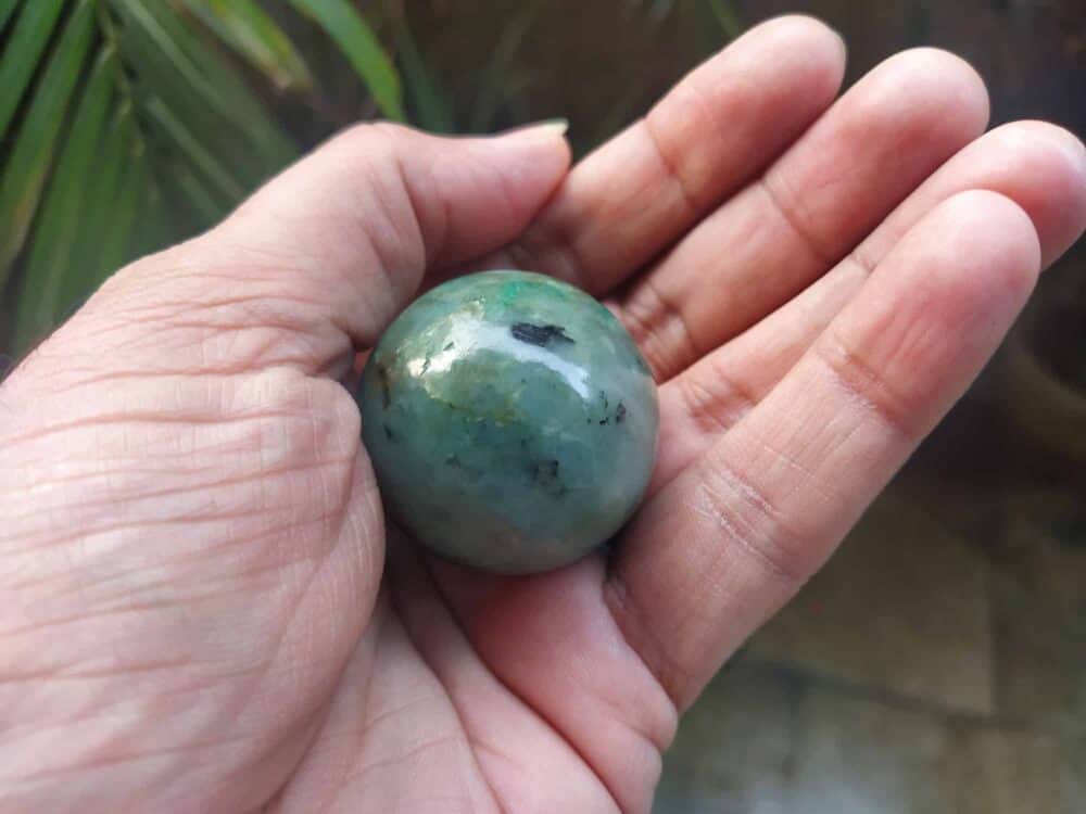 Emerald Beryl Polished Stone Sphere / Ball - Image 8