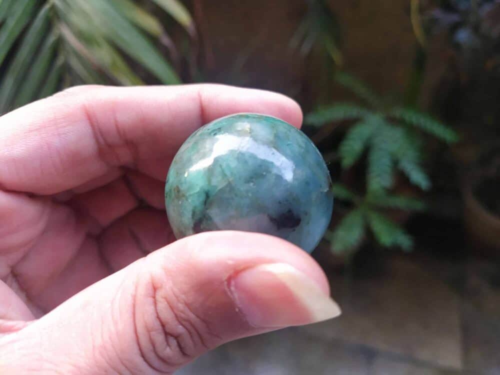 Nature's Crest - Emerald Beryl Polished Stone Sphere / Ball - Emerald Sphere 5