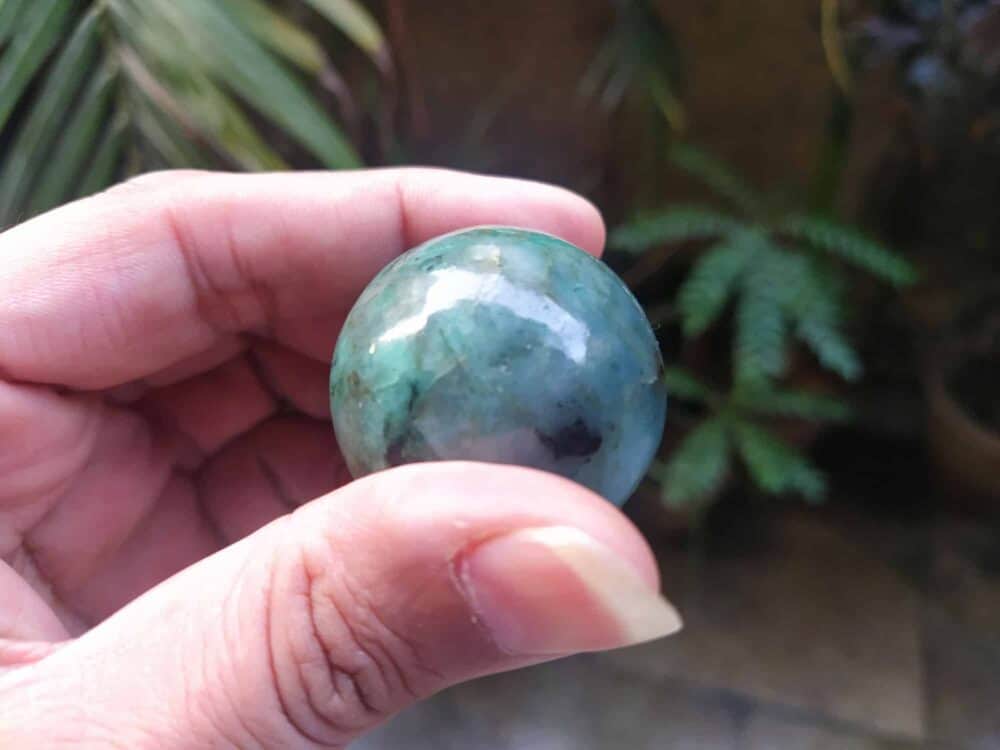 Emerald Beryl Polished Stone Sphere / Ball - Image 6